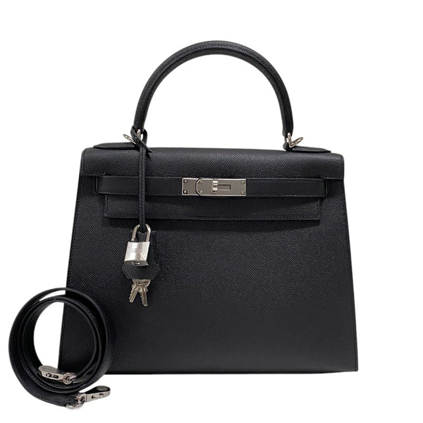 エルメス HERMES ケリー28 W刻 ブラック シルバー金具 エプソン レディース ハンドバッグ ショルダーバッグ