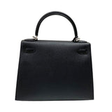 エルメス HERMES ケリー28 W刻 ブラック シルバー金具 エプソン レディース ハンドバッグ ショルダーバッグ