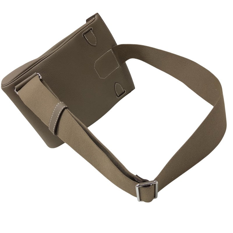 エルメス HERMES ケリーアッカドPM W刻印 エトゥープ シルバー金具 トゴ ユニセックス ボディバッグ