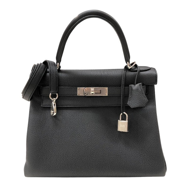 エルメス HERMES ケリー28 W刻印　(2024年製) ブラック シルバー金具 トゴ レディース ショルダーバッグ