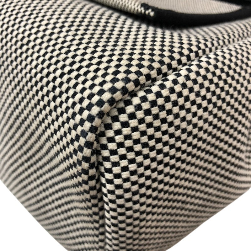 エルメス HERMES エールバッグジップPM U刻 アイボリー・ブラック シルバー金具 トワル/ハンター レディース ショルダーバッグ