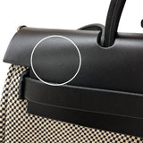 エルメス HERMES エールバッグジップPM U刻 アイボリー・ブラック シルバー金具 トワル/ハンター レディース ショルダーバッグ