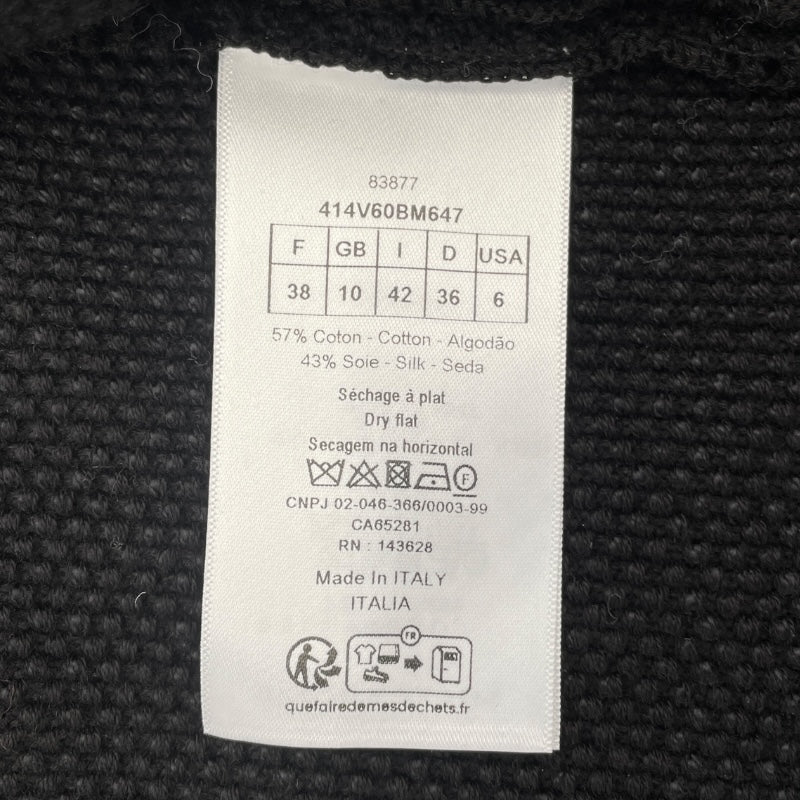 クリスチャン・ディオール Christian Dior バックロゴコットンジャケット 414V60BM647 ブラック コットン/シルク レディース ノーカラージャケット
