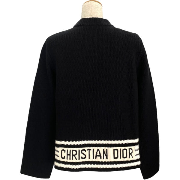 クリスチャン・ディオール Christian Dior バックロゴコットンジャケット 414V60BM647 ブラック コットン/シルク レディース ノーカラージャケット