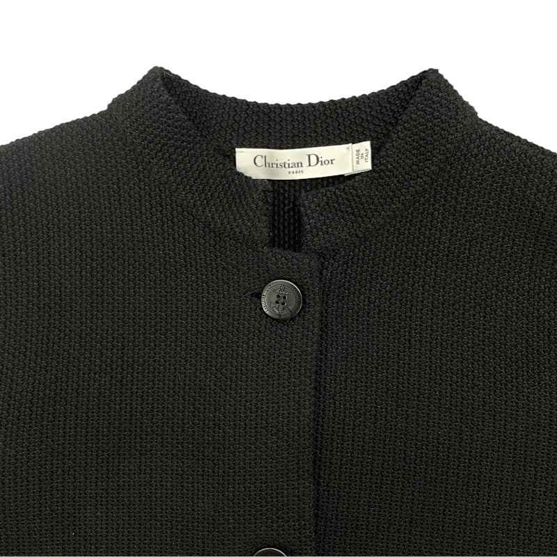 クリスチャン・ディオール Christian Dior バックロゴコットンジャケット 414V60BM647 ブラック コットン/シルク レディース ノーカラージャケット
