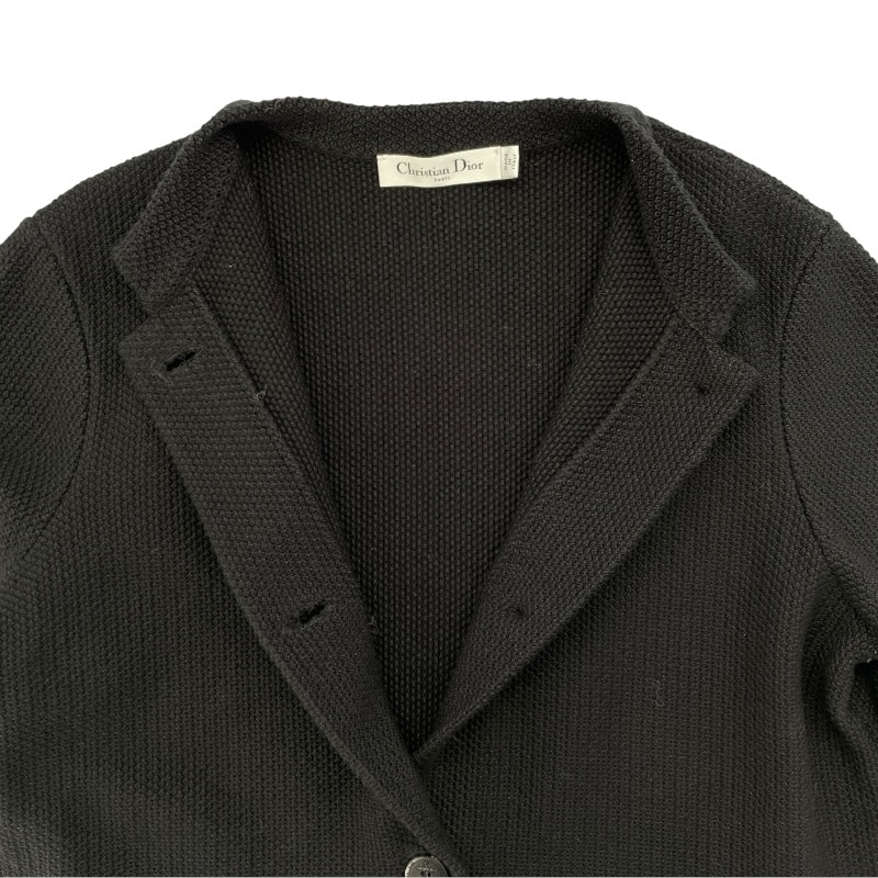 クリスチャン・ディオール Christian Dior バックロゴコットンジャケット 414V60BM647 ブラック コットン/シルク レディース ノーカラージャケット
