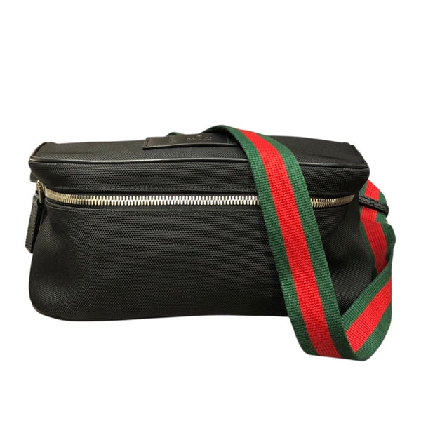 グッチ GUCCI シェリーライン ベルトバッグ 630920 ブラック テクノキャンバス/レザー メンズ ボディバッグ