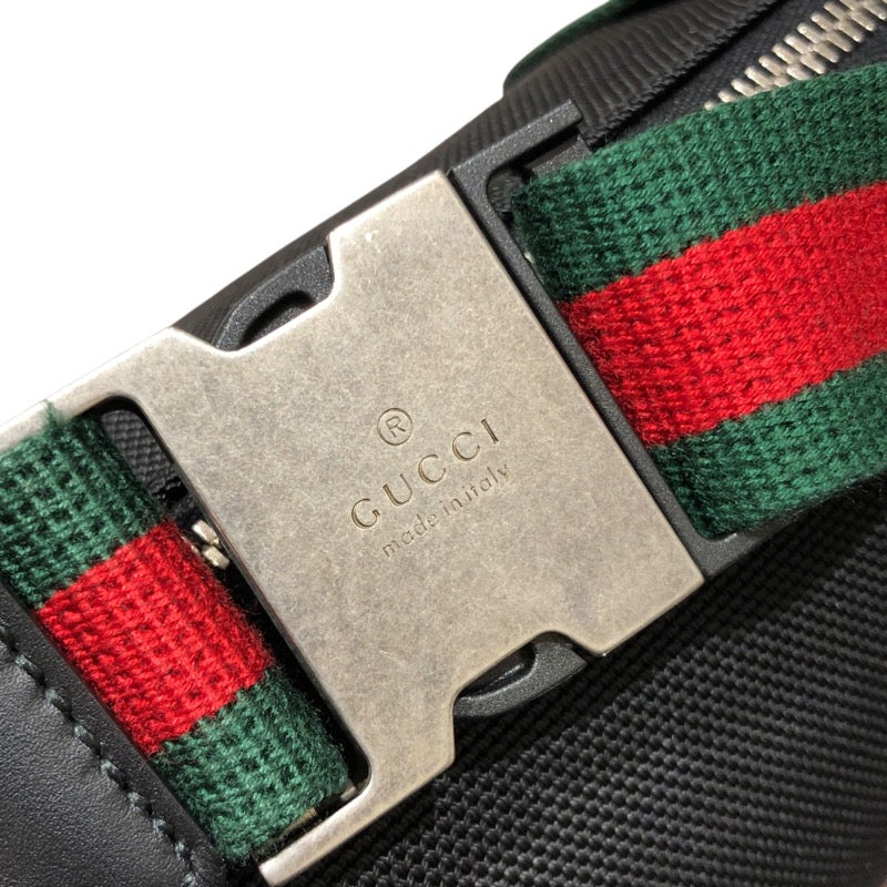 グッチ GUCCI シェリーライン ベルトバッグ 630920 ブラック テクノキャンバス/レザー メンズ ボディバッグ
