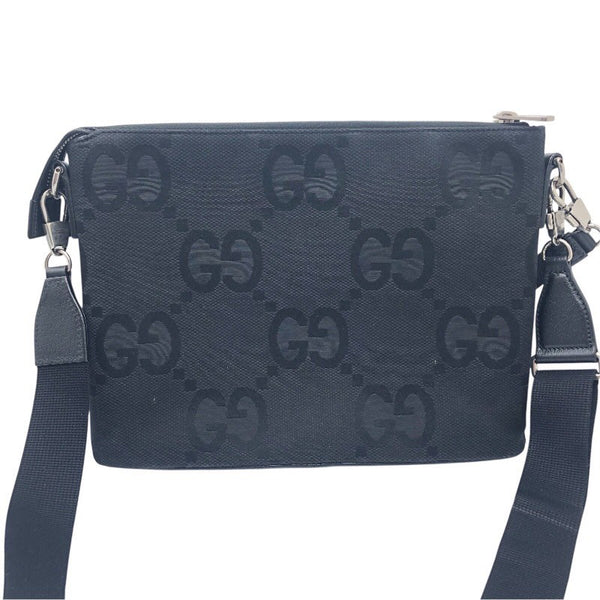 グッチ GUCCI ジャンボGGミディアムメッセンジャーバッグ 739668 ブラック ジャンボGGキャンバス メンズ メッセンジャーバッグ