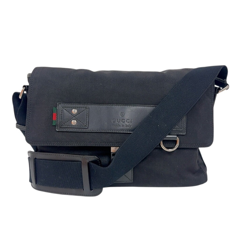グッチ GUCCI シェリーラインメッセンジャーバッグ 246067 ブラック　シルバー金具 ナイロン ユニセックス ショルダーバッグ