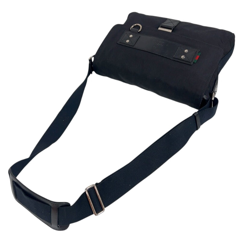 グッチ GUCCI シェリーラインメッセンジャーバッグ 246067 ブラック　シルバー金具 ナイロン ユニセックス ショルダーバッグ