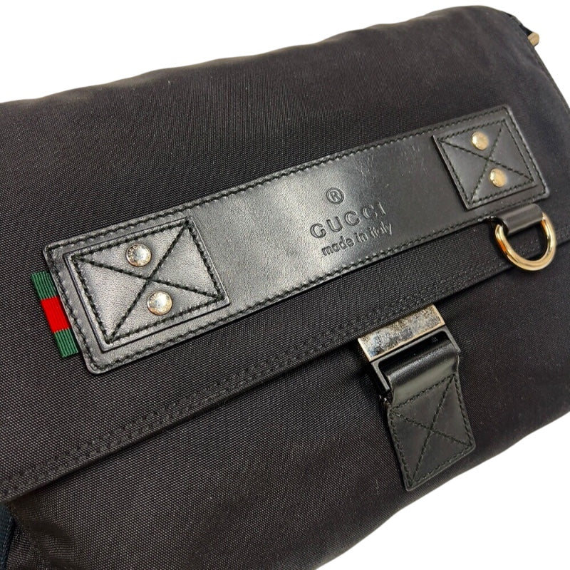グッチ GUCCI シェリーラインメッセンジャーバッグ 246067 ブラック　シルバー金具 ナイロン ユニセックス ショルダーバッグ