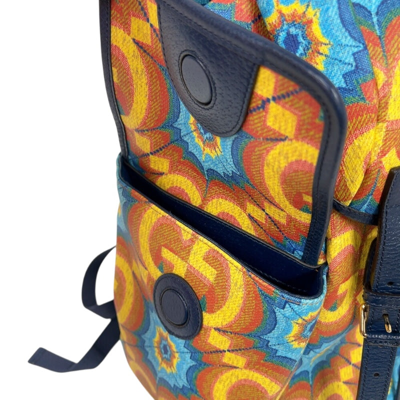 グッチ GUCCI GGカレイドスコープバックパック 625939 イエロー　ゴールド金具 レザー/PVC ユニセックス リュック・デイパック