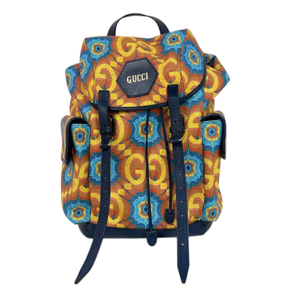 グッチ GUCCI GGカレイドスコープバックパック 625939 イエロー　ゴールド金具 レザー/PVC ユニセックス リュック・デイパック