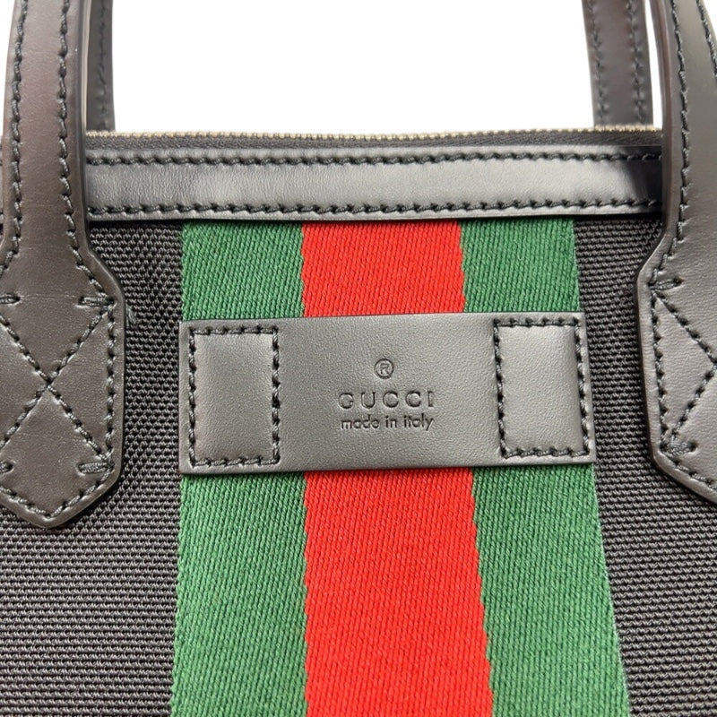 グッチ GUCCI シェリーライントートバッグ 619751 ブラック　シルバー金具 キャンバス メンズ トートバッグ