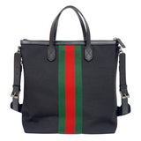 グッチ GUCCI シェリーライントートバッグ 619751 ブラック　シルバー金具 キャンバス メンズ トートバッグ