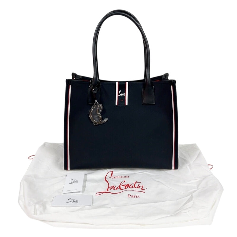 クリスチャン・ルブタン Christian louboutin ナストロルビ　L　トート 3245177 ブラック　 キャンバス/レザー ユニセックス トートバッグ