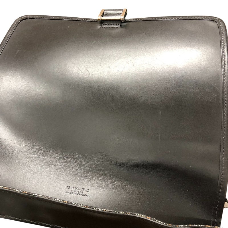 ゴヤール GOYARD グランブルーMM ブラック シルバー金具 ゴヤールディンキャンバスレザー メンズ ショルダーバッグ