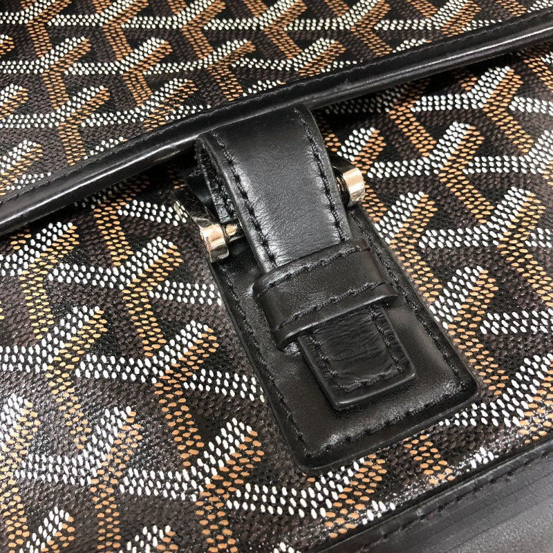 ゴヤール GOYARD グランブルーMM ブラック シルバー金具 ゴヤールディンキャンバスレザー メンズ ショルダーバッグ