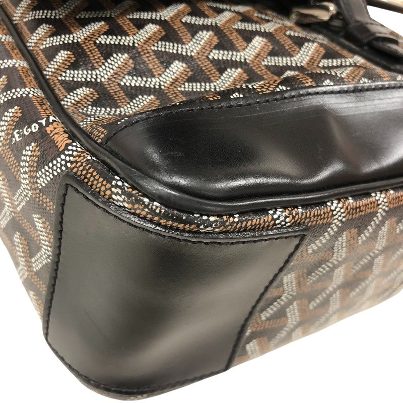 ゴヤール GOYARD グランブルーMM ブラック シルバー金具 ゴヤールディンキャンバスレザー メンズ ショルダーバッグ