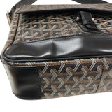 ゴヤール GOYARD グランブルーMM ブラック シルバー金具 ゴヤールディンキャンバスレザー メンズ ショルダーバッグ