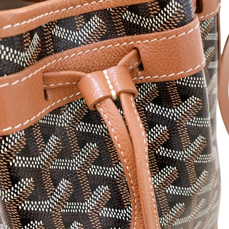 ゴヤール GOYARD プティフロ バケット ブラック/ブラウン ゴヤールディンキャンバス レディース ショルダーバッグ