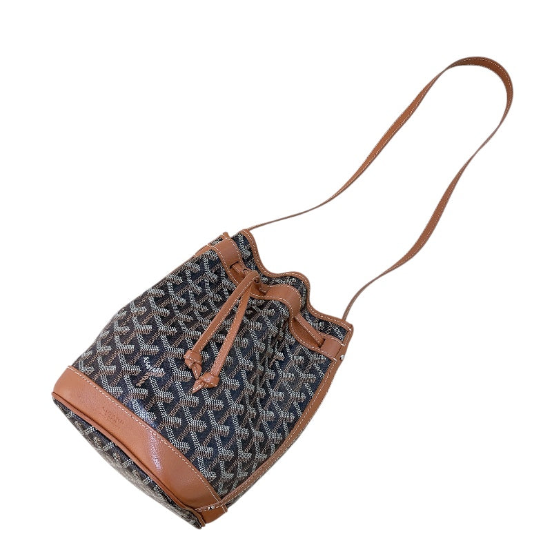 ゴヤール GOYARD プティフロ バケット ブラック/ブラウン ゴヤールディンキャンバス レディース ショルダーバッグ