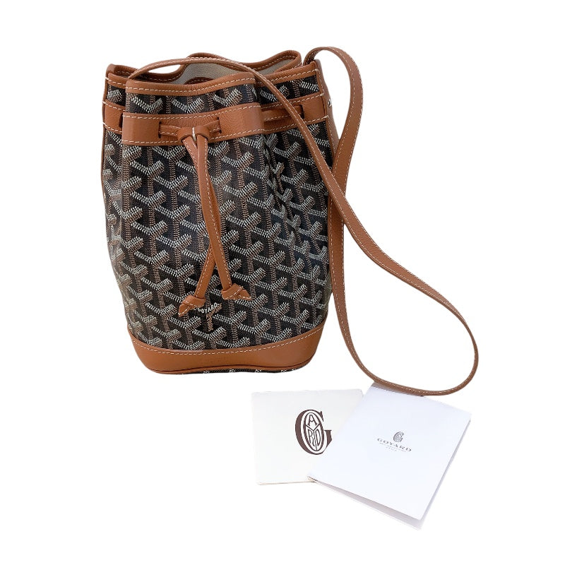 ゴヤール GOYARD プティフロ バケット ブラック/ブラウン ゴヤールディンキャンバス レディース ショルダーバッグ