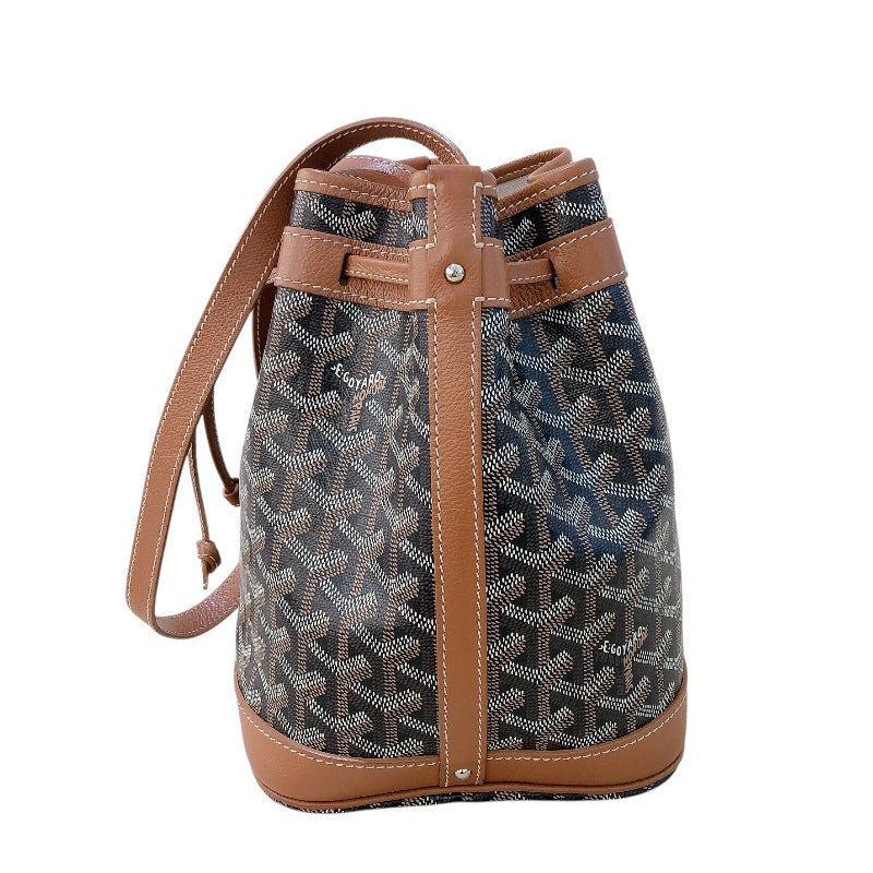 ゴヤール GOYARD プティフロ バケット ブラック/ブラウン ゴヤールディンキャンバス レディース ショルダーバッグ