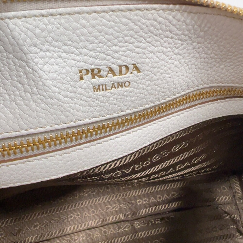 プラダ PRADA ヴィッテロダイノ　2wayハンドバッグ 1BA068 ホワイト　ゴールド金具 レザー レディース ショルダーバッグ