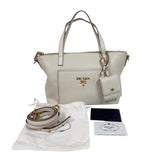 プラダ PRADA ヴィッテロダイノ　2wayハンドバッグ 1BA068 ホワイト　ゴールド金具 レザー レディース ショルダーバッグ