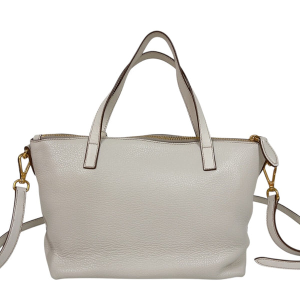 プラダ PRADA ヴィッテロダイノ　2wayハンドバッグ 1BA068 ホワイト　ゴールド金具 レザー レディース ショルダーバッグ