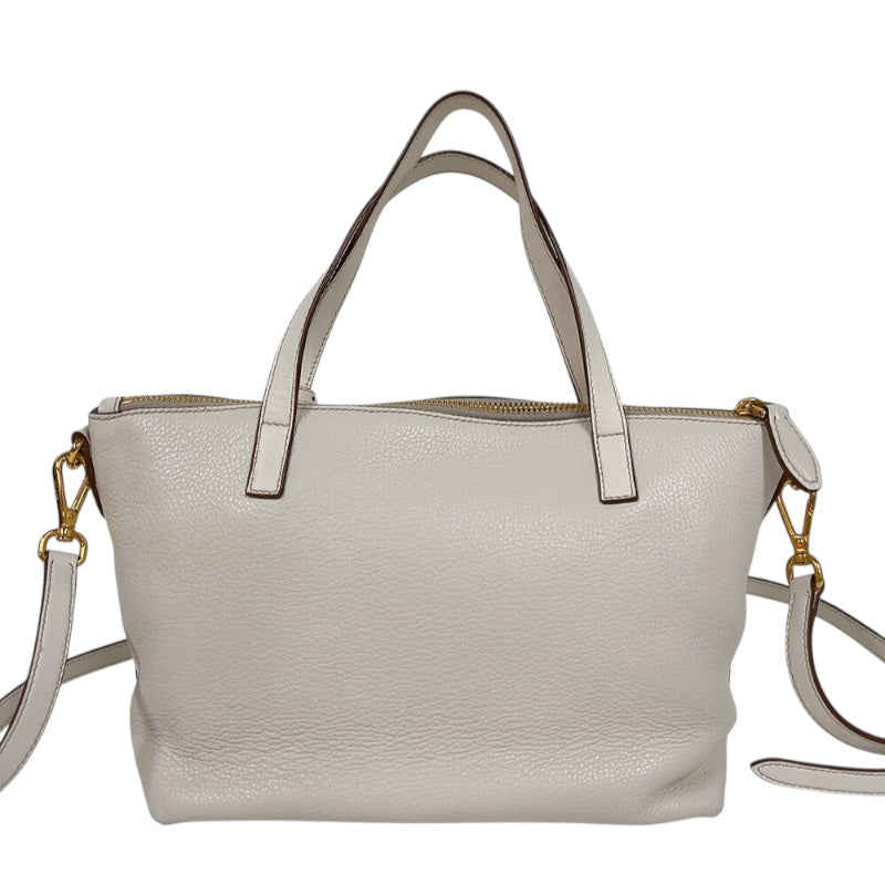 プラダ PRADA ヴィッテロダイノ　2wayハンドバッグ 1BA068 ホワイト　ゴールド金具 レザー レディース ショルダーバッグ