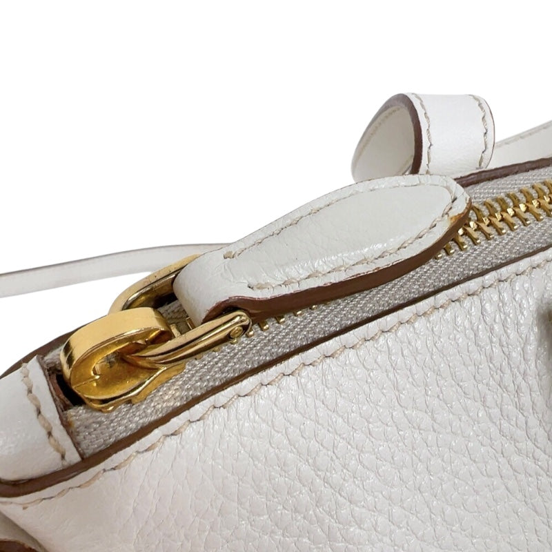 プラダ PRADA ヴィッテロダイノ　2wayハンドバッグ 1BA068 ホワイト　ゴールド金具 レザー レディース ショルダーバッグ