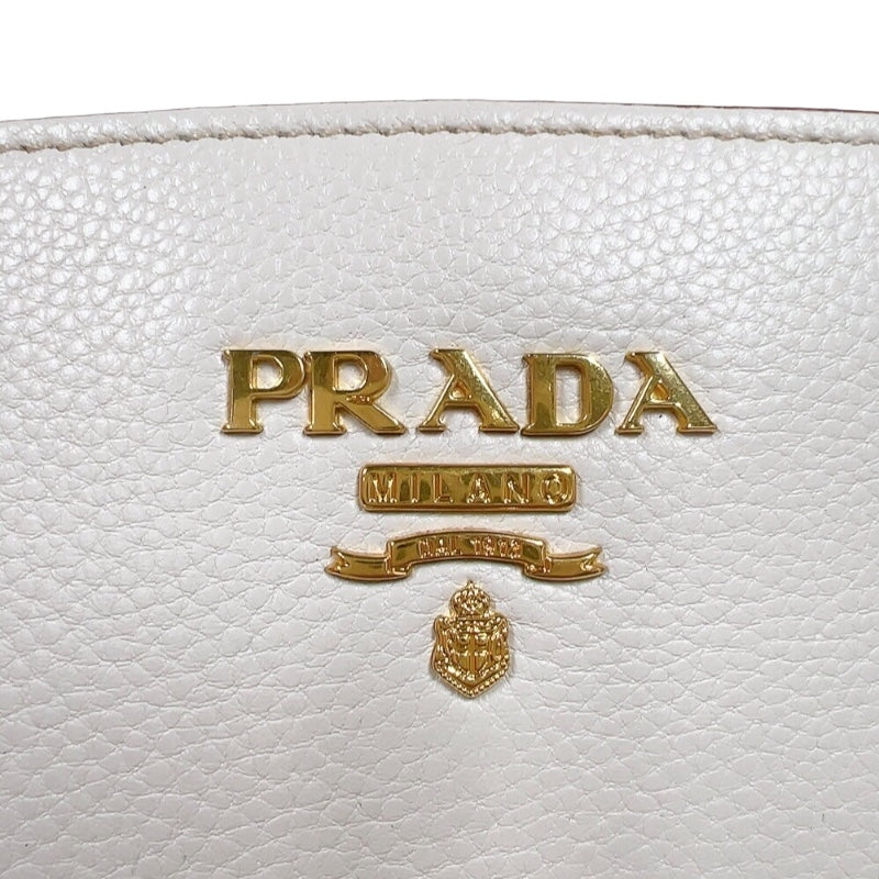プラダ PRADA ヴィッテロダイノ　2wayハンドバッグ 1BA068 ホワイト　ゴールド金具 レザー レディース ショルダーバッグ