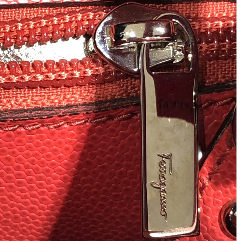 サルヴァトーレ・フェラガモ Salvatore Ferragamo ガンチーニハンドバッグ レッド レザー レディース ハンドバッグ