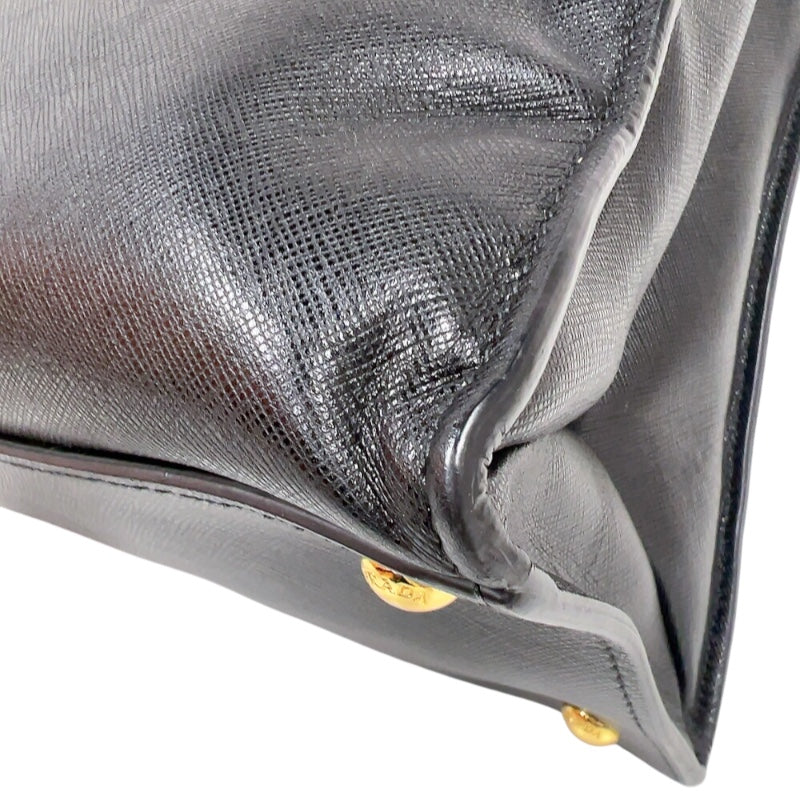 プラダ PRADA サフィアーノハンドバッグ BN2603 ブラック　ゴールド金具 サフィアーノレザー レディース トートバッグ