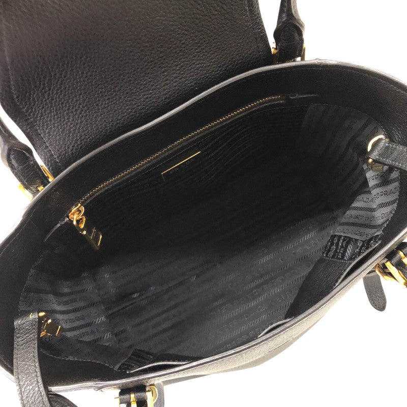 プラダ PRADA ヴィッテロフェニックス ハンドバッグ 1BA270 ブラック ゴールド金具 ヴァッテロレザー レディース ハンドバッグ