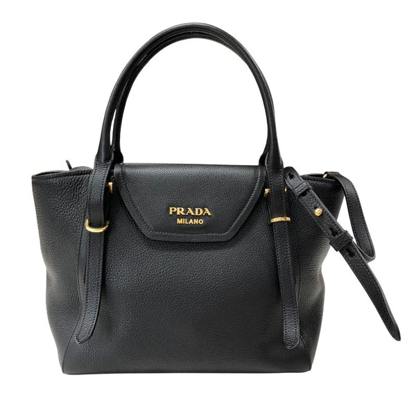 プラダ PRADA ヴィッテロフェニックス ハンドバッグ 1BA270 ブラック ゴールド金具 ヴァッテロレザー レディース ハンドバッグ