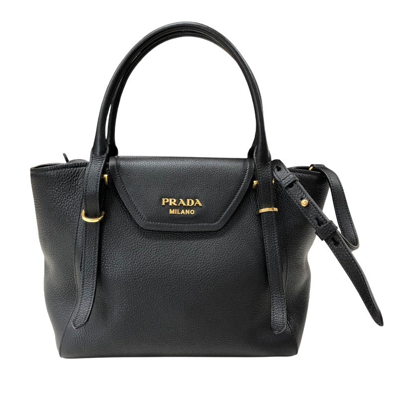 プラダ PRADA ヴィッテロフェニックス ハンドバッグ 1BA270 ブラック ゴールド金具 ヴァッテロレザー レディース ハンドバッグ