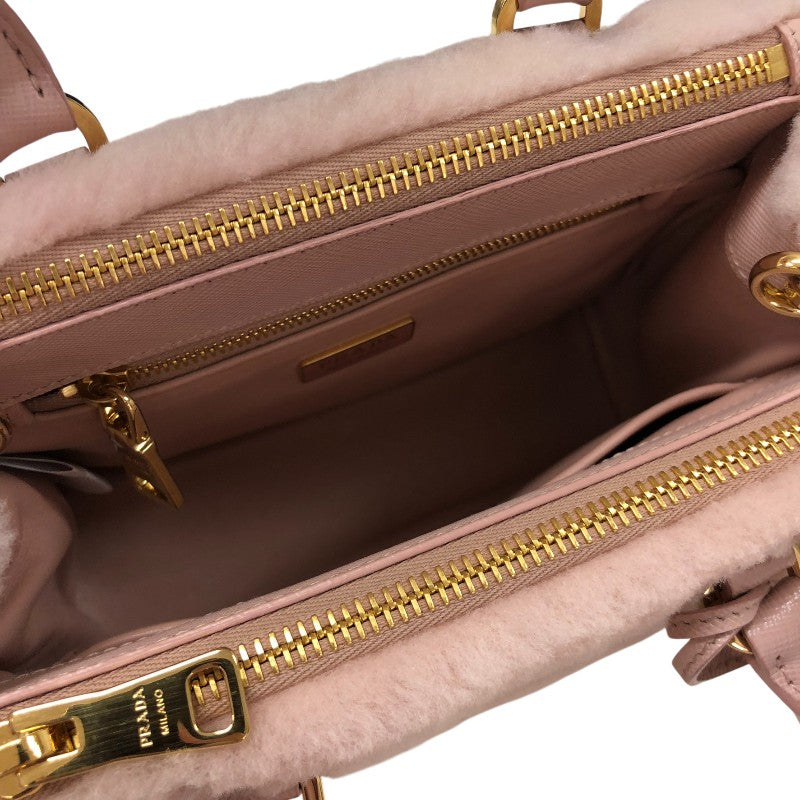 プラダ PRADA ガレリア シアリング ミニバッグ 1BA906 ピンク ゴールド金具 サフィアーノレザー レディース ハンドバッグ