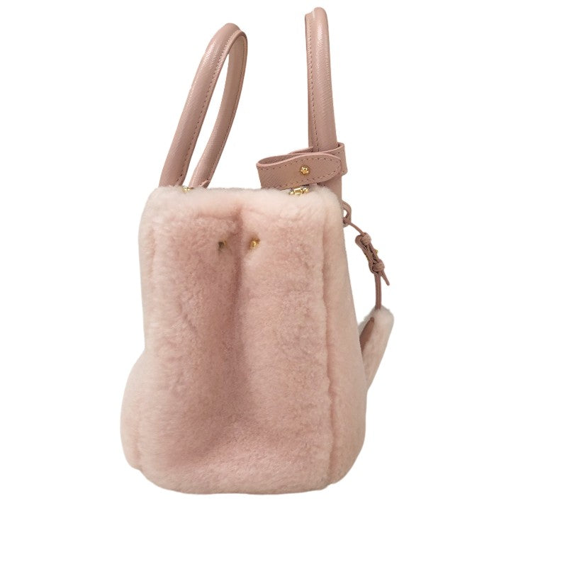 プラダ PRADA ガレリア シアリング ミニバッグ 1BA906 ピンク ゴールド金具 サフィアーノレザー レディース ハンドバッグ