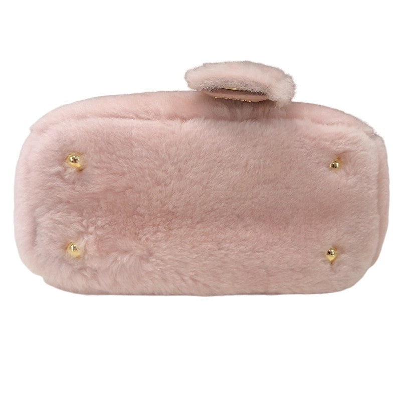 プラダ PRADA ガレリア シアリング ミニバッグ 1BA906 ピンク ゴールド金具 サフィアーノレザー レディース ハンドバッグ