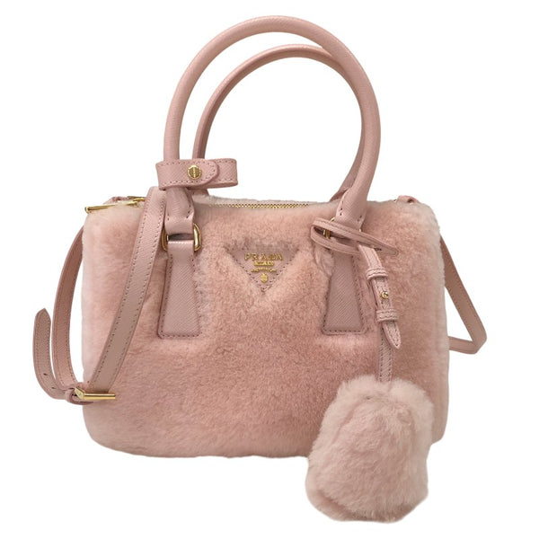 プラダ PRADA ガレリア シアリング ミニバッグ 1BA906 ピンク ゴールド金具 サフィアーノレザー レディース ハンドバッグ