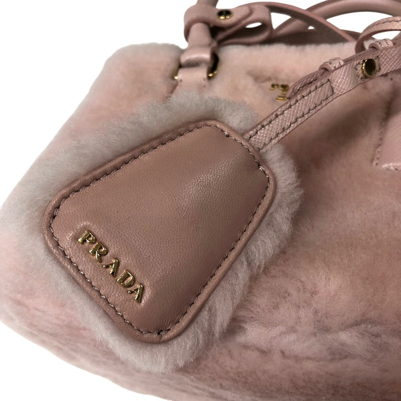 プラダ PRADA ガレリア シアリング ミニバッグ 1BA906 ピンク ゴールド金具 サフィアーノレザー レディース ハンドバッグ