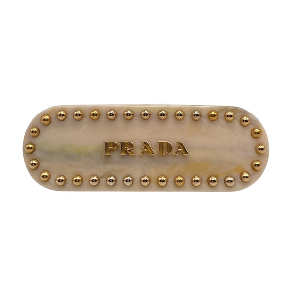 プラダ PRADA バレッタ アイボリー レジン レディース バレッタ
