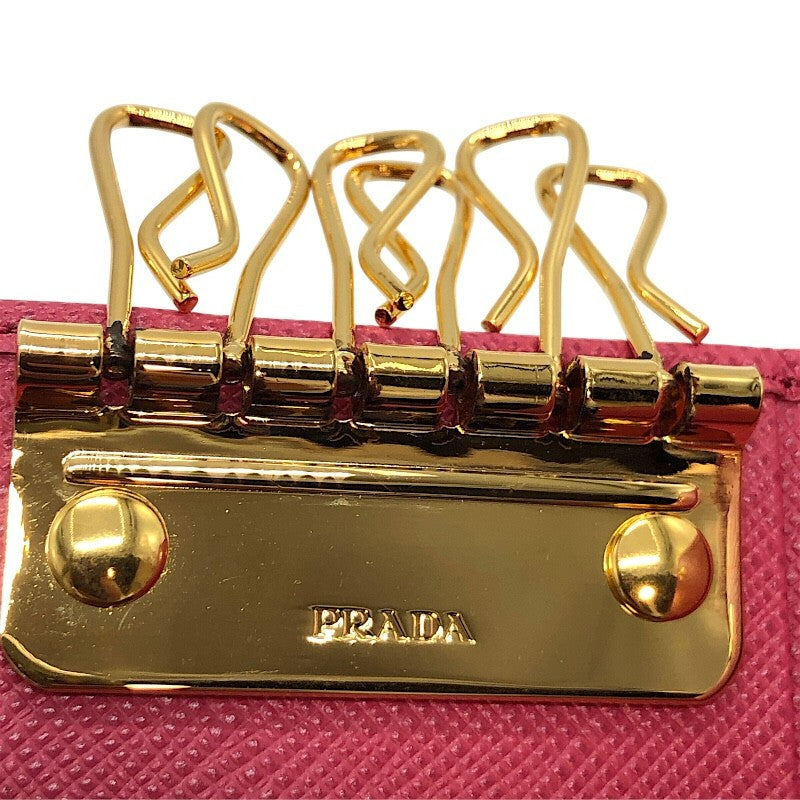 プラダ PRADA 6連キーケース 1PG222 ピンク×GD金具 サフィアーノレザー レディース キーケース