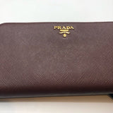 プラダ PRADA ロングジップウォレット ボルドー サフィアーノレザー ユニセックス 長財布