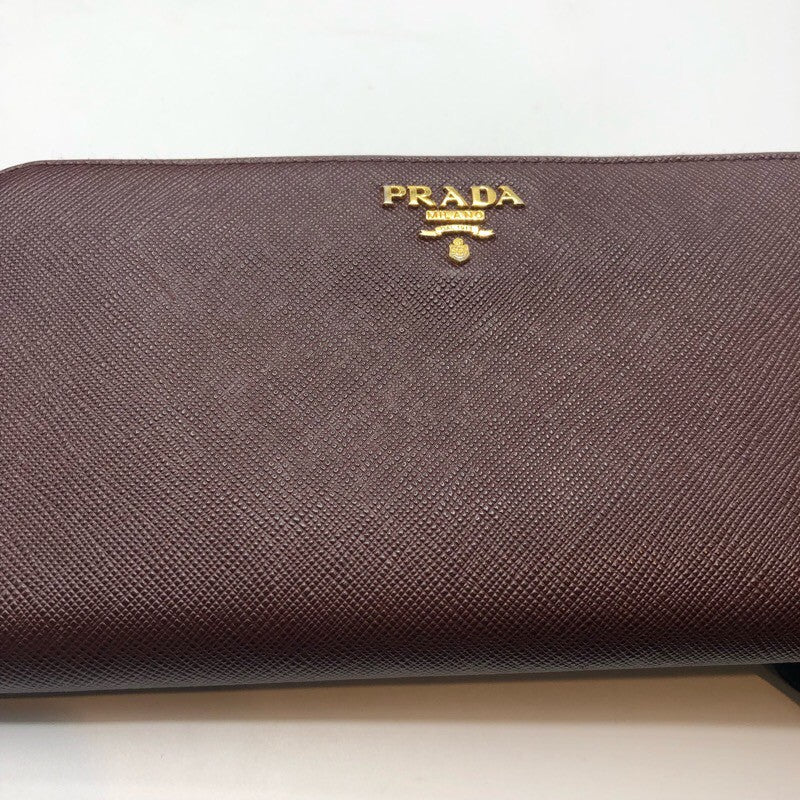 プラダ PRADA ロングジップウォレット ボルドー サフィアーノレザー ユニセックス 長財布