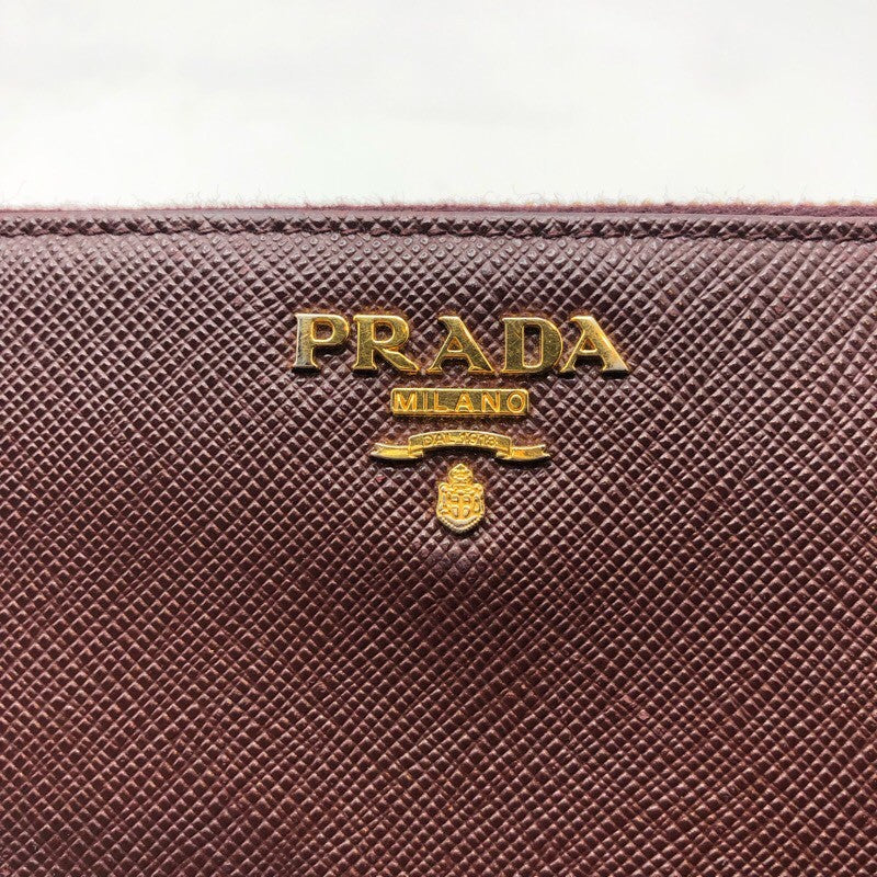 プラダ PRADA ロングジップウォレット ボルドー サフィアーノレザー ユニセックス 長財布